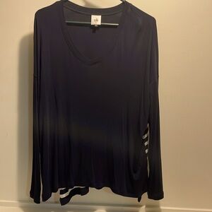 Cabi jersey knit long sleeve tshirt navy